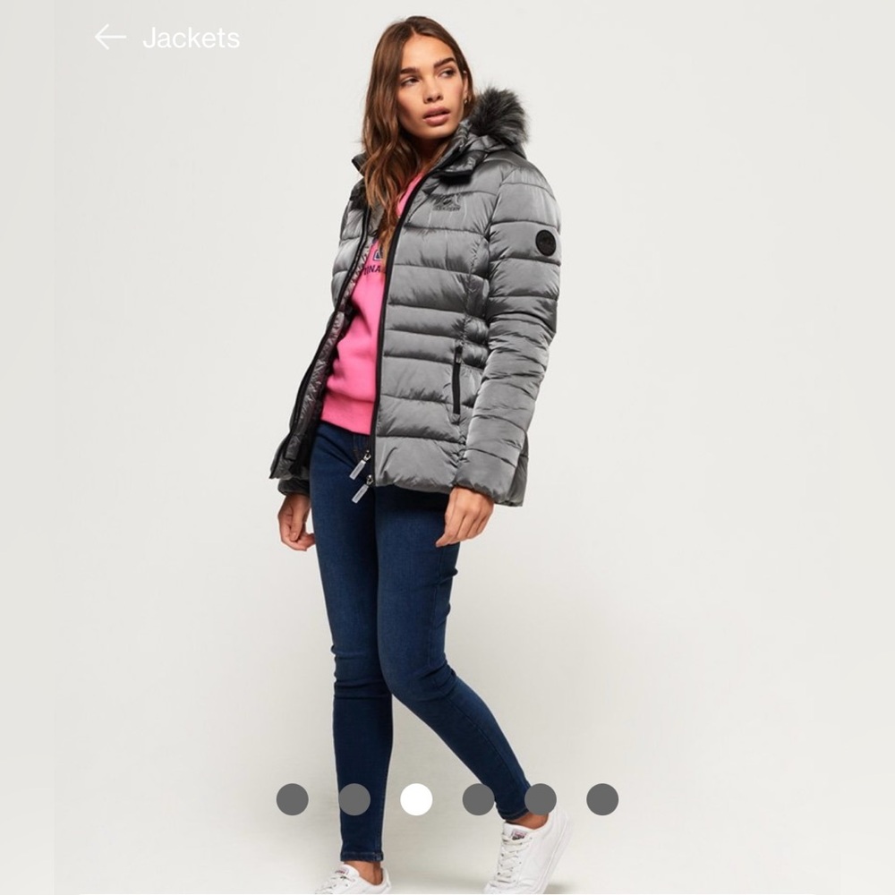 NWOT SUPERDRY Taiko Padded Faux Fur Jacket Size 6